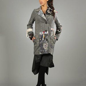 NWOT For Her Paris Patchwork Coat Size M/L